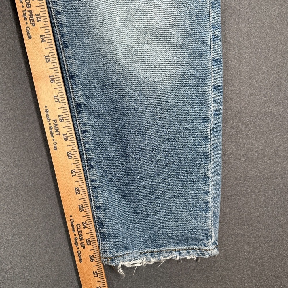 Forever 21 Jeans Womens 29 Light Blue Denim Button Fly‎ Straight Leg Distressed - Picture 8 of 9